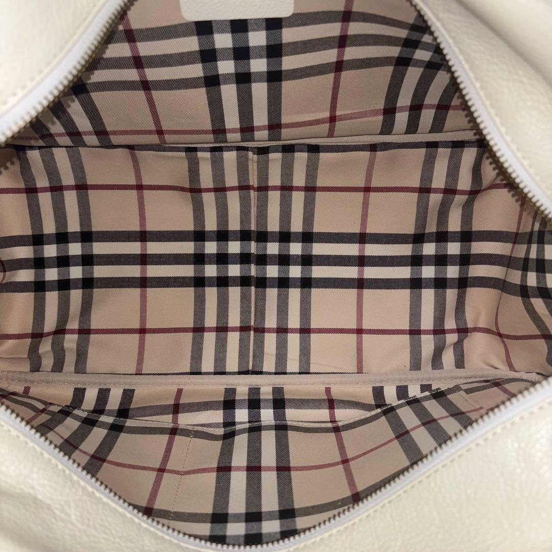 Burberry☆ホワイトレザーボストンバッグ 未使用