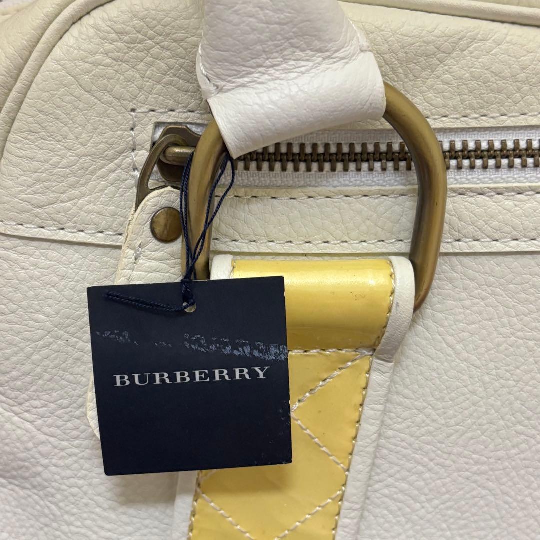 Burberry☆ホワイトレザーボストンバッグ 未使用