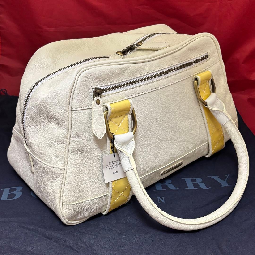 Burberry☆ホワイトレザーボストンバッグ 未使用