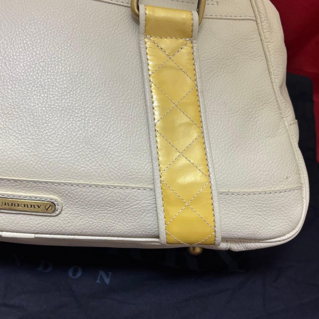 Burberry☆ホワイトレザーボストンバッグ 未使用