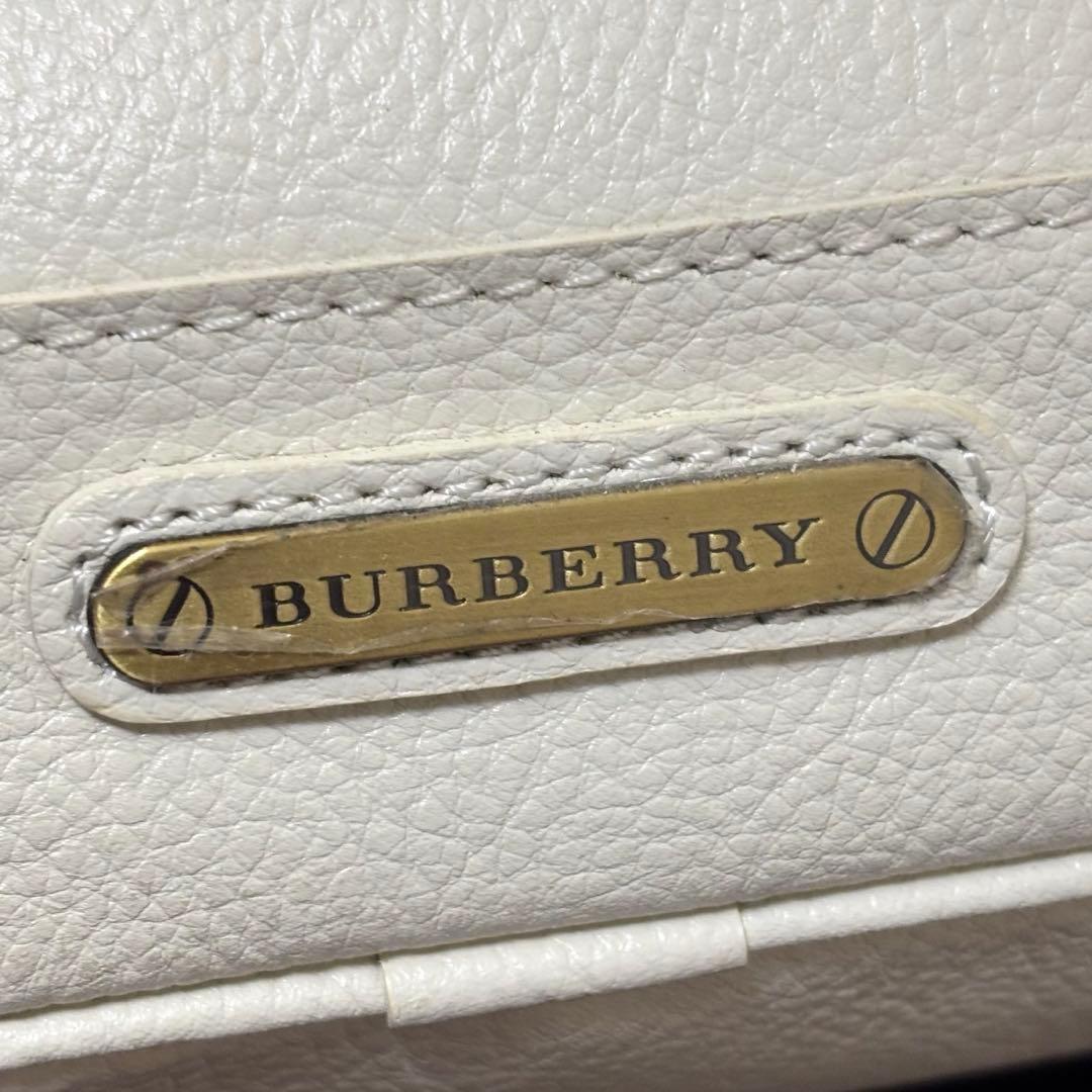 Burberry☆ホワイトレザーボストンバッグ 未使用