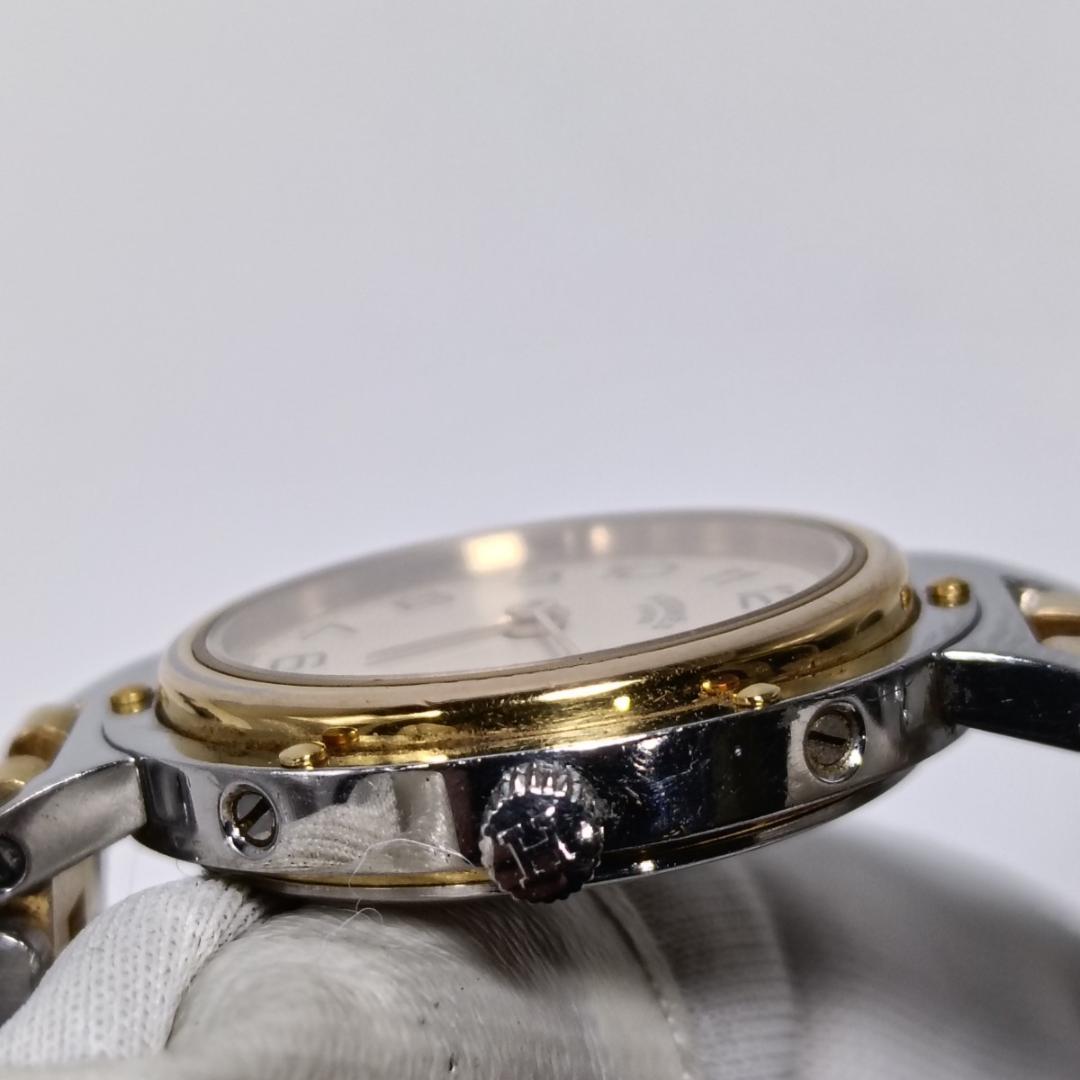 新品電池交換済 エルメス クリッパー 24mm アイボリーダイヤル レディース