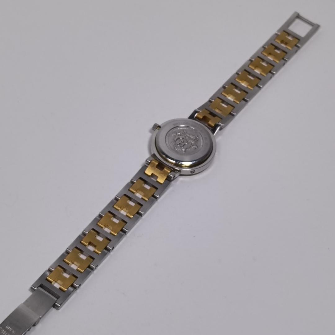 新品電池交換済 エルメス クリッパー 24mm アイボリーダイヤル レディース