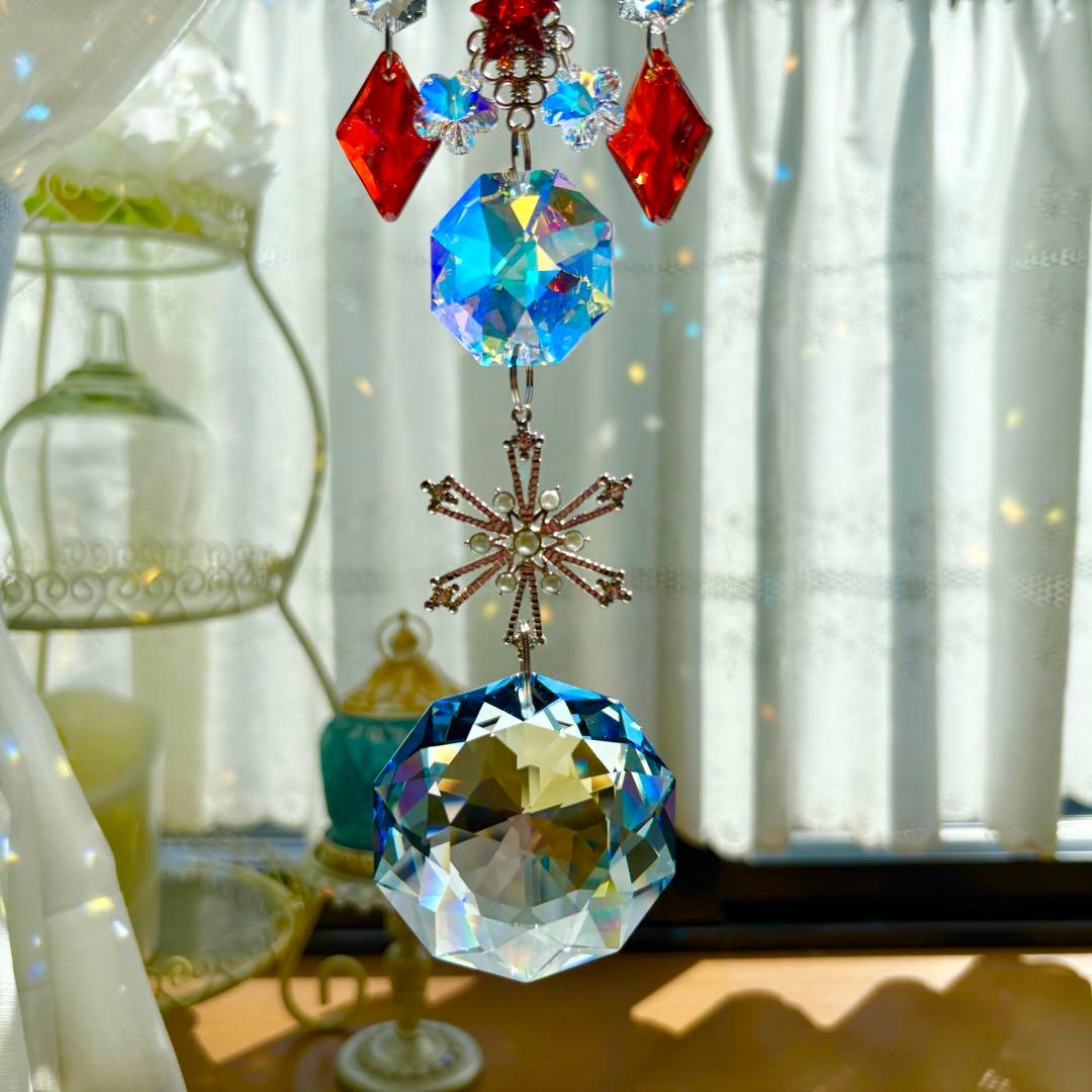 トゥルーリーインラブハート✩.*˚レッドマグマSWAROVSKIサンキャッチャー