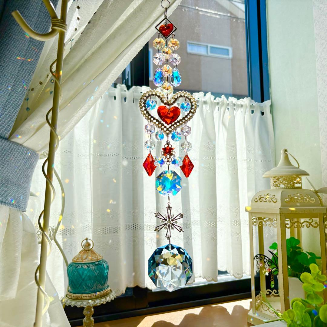 トゥルーリーインラブハート✩.*˚レッドマグマSWAROVSKIサンキャッチャー