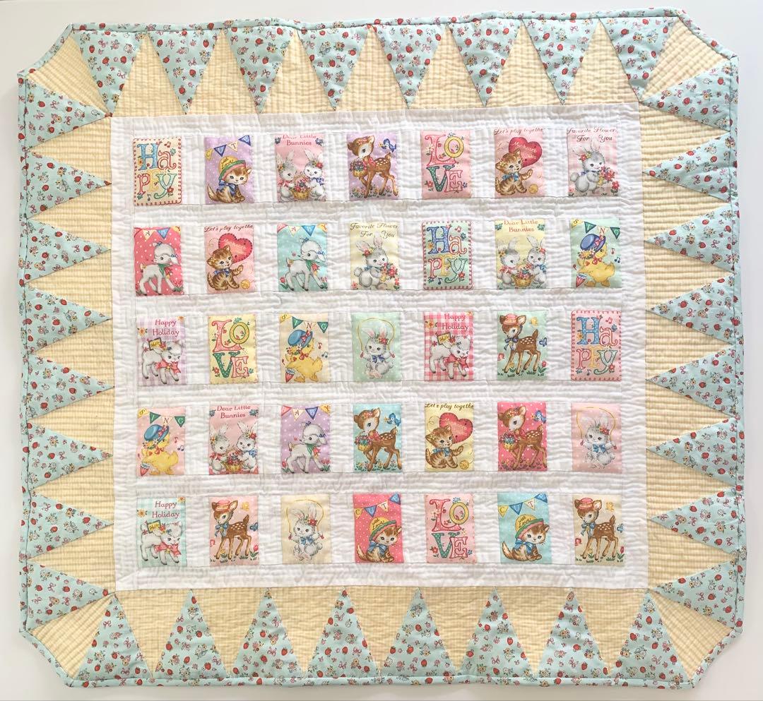 パッチワーク タペストリー キルトゲイト レトロアニマル ベビーキルト