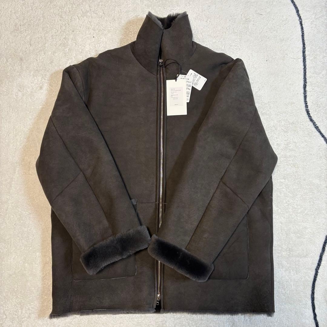 【最終値下げ　新品未使用】ssstein☆ムートンジャケット☆M☆グレーカーキ