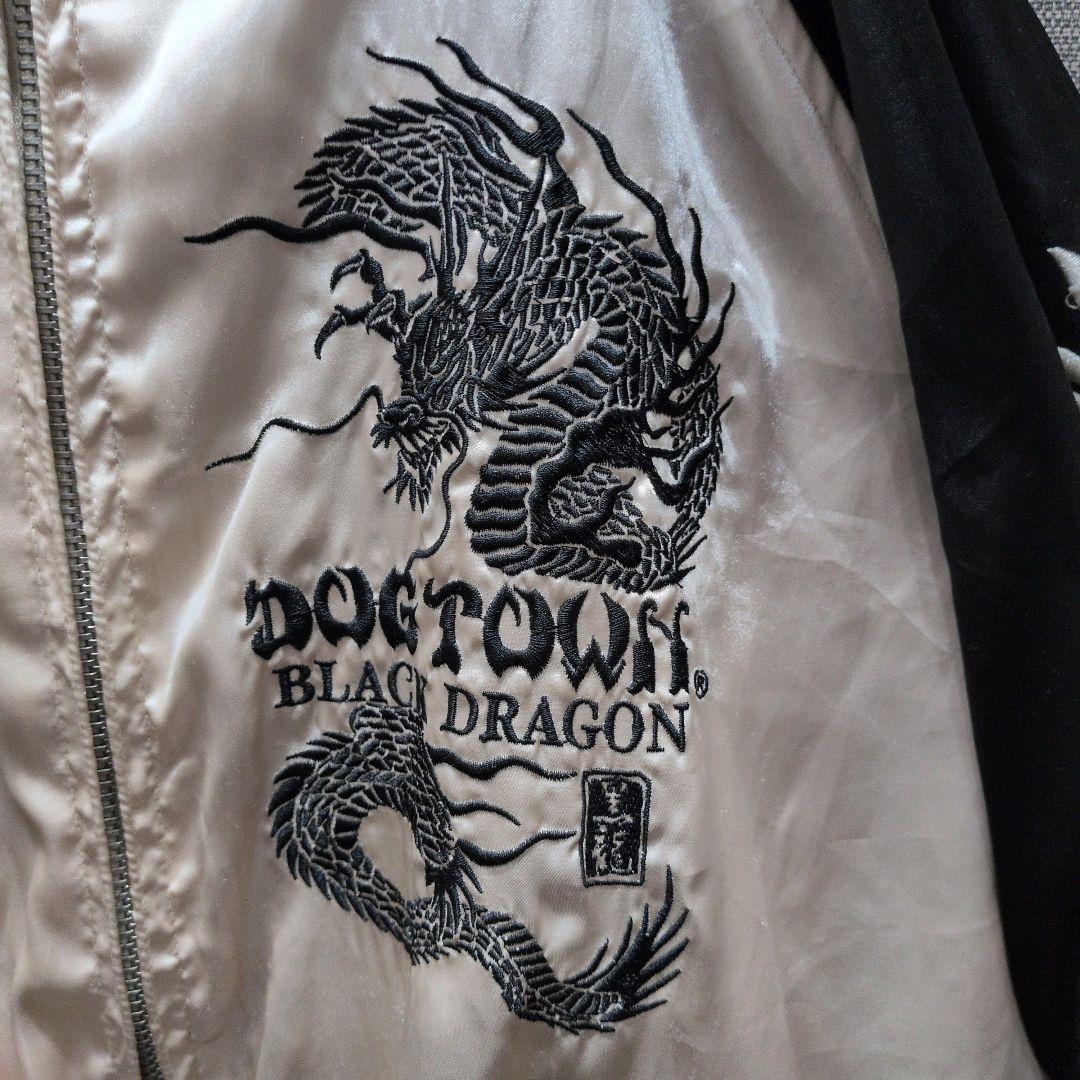 ドッグタウン✨スカジャン ブラックドラゴン 黒龍 L 刺繍 DOG TOWN