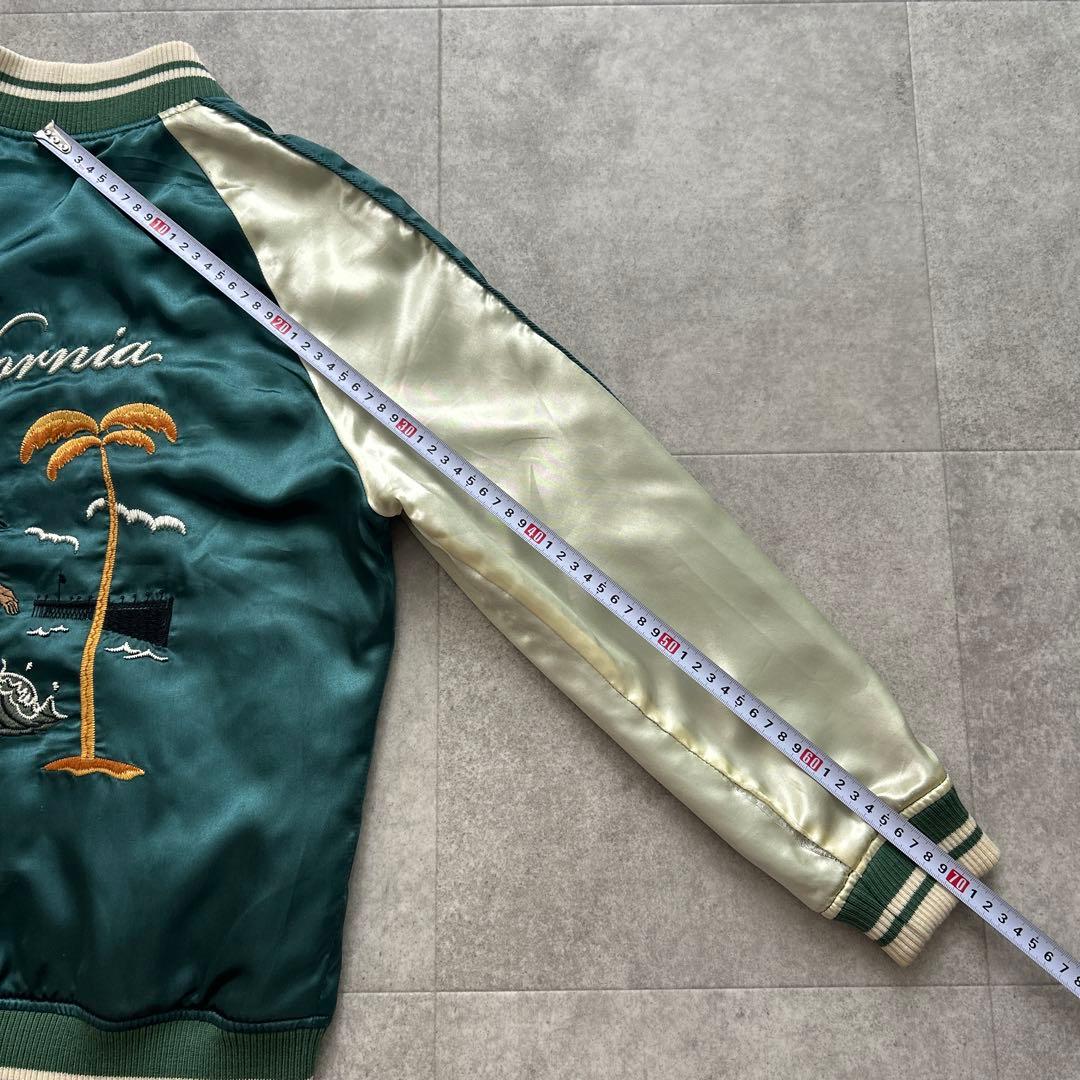 ロンハーマンヴィンテージ スカジャン XS グリーン アロハガール サーフ