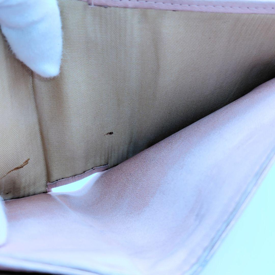 シャネル　キャビアスキン　ココマーク　三つ折り財布　ピンク