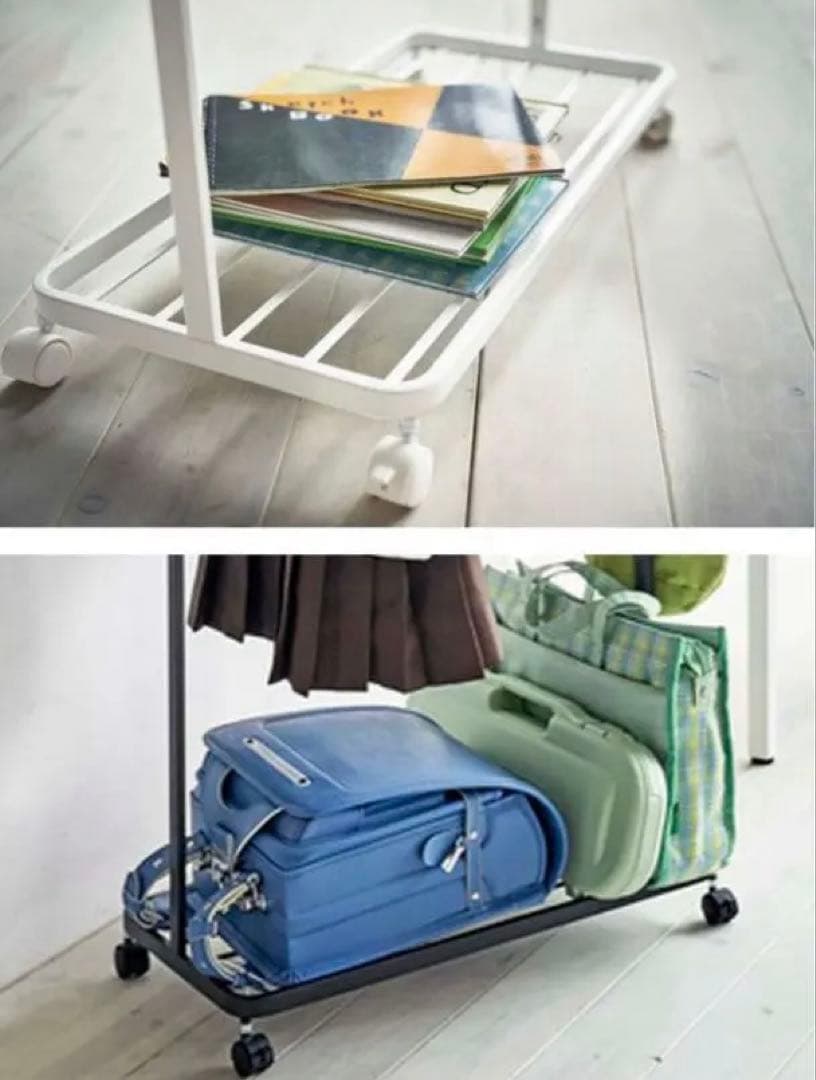 廃盤 【新品未開封】tower キッズパネル付きハンガーラックタワー　ホワイト