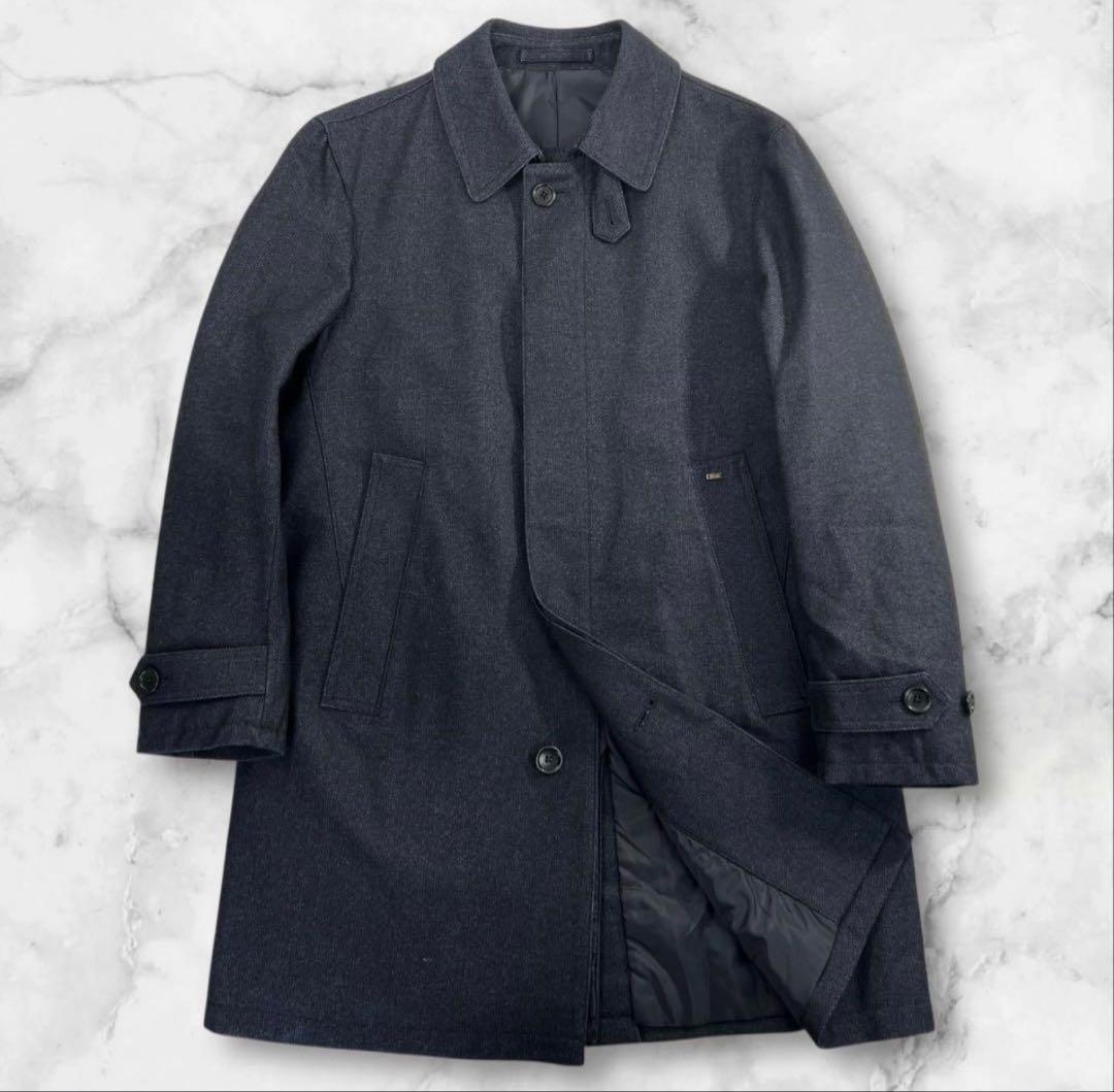 定価約10万 極美品 HERNO ステンカラーコート サイズ46/M相当 濃紺