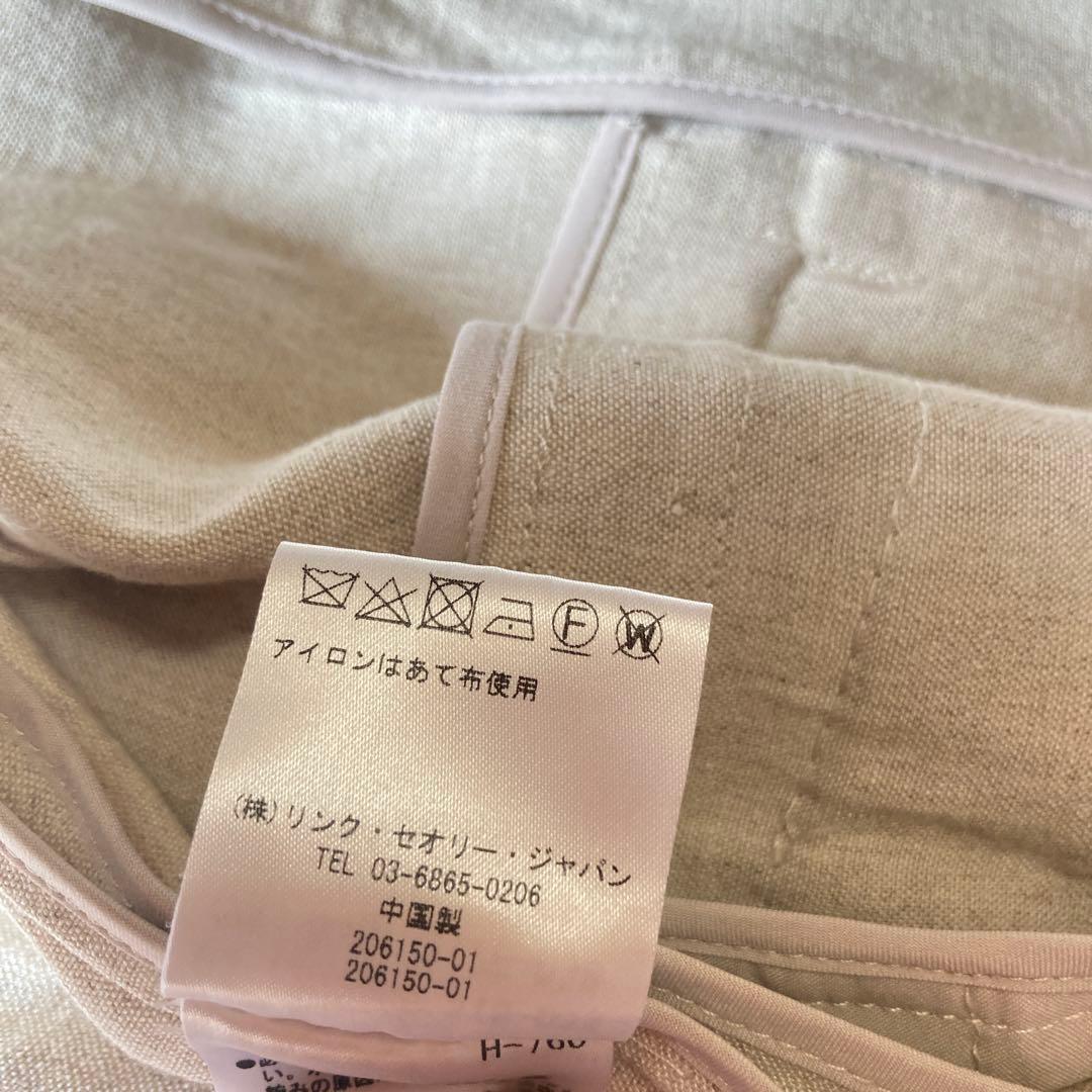 【近年】セオリーリュクス　麻混ロングチェスターコート　バックギャザー　銀ボタン