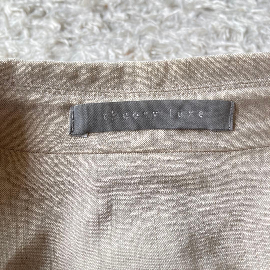 【近年】セオリーリュクス　麻混ロングチェスターコート　バックギャザー　銀ボタン