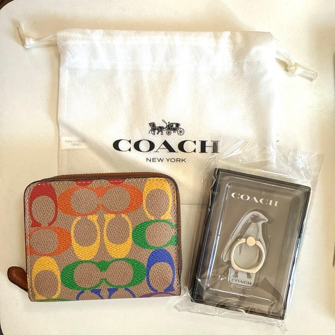 COACH 2つ折り財布　& スマホリング