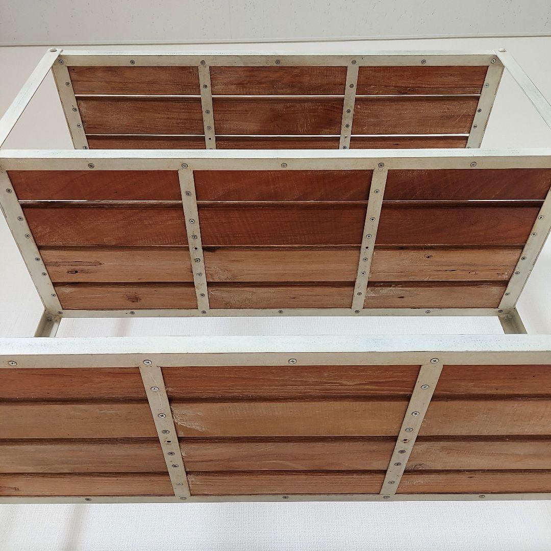 オールドメゾン キャスター付 アイアン オープンシェルフ お手入れワックス付