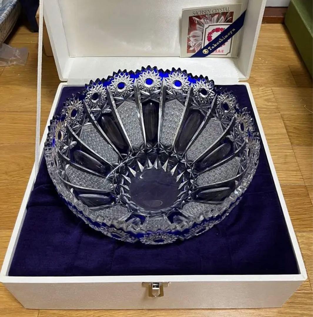 極希少☆美品 未使用品　ザクセン クリスタル　切子　ボウル　お値引き可能