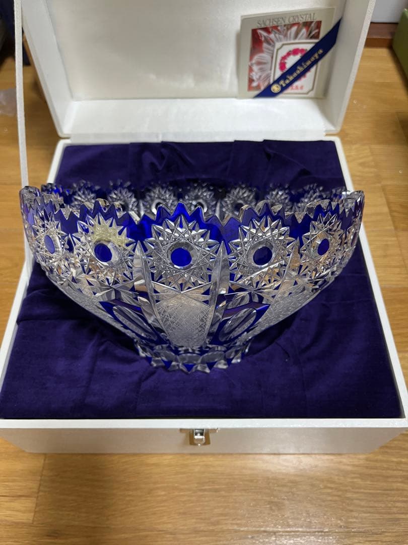 極希少☆美品 未使用品　ザクセン クリスタル　切子　ボウル　お値引き可能