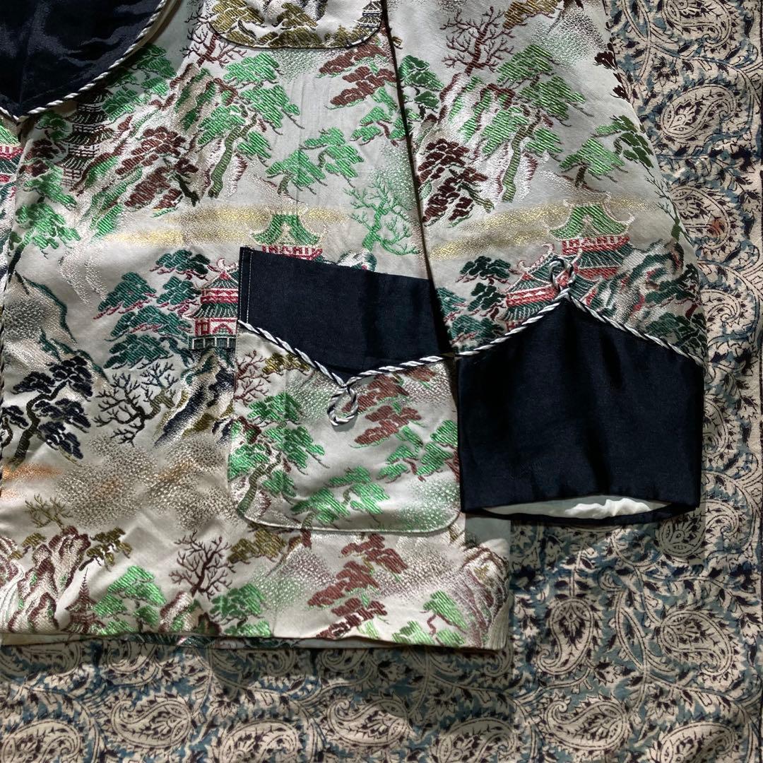 マーレ 50's 西陣織 五重塔 スカガウン 和柄 スモーキングガウン