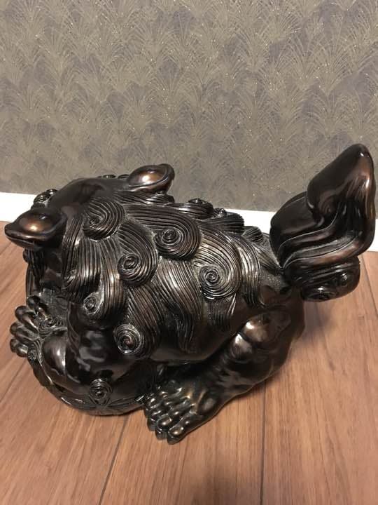 琉球 玉獅子 阿吽 置物