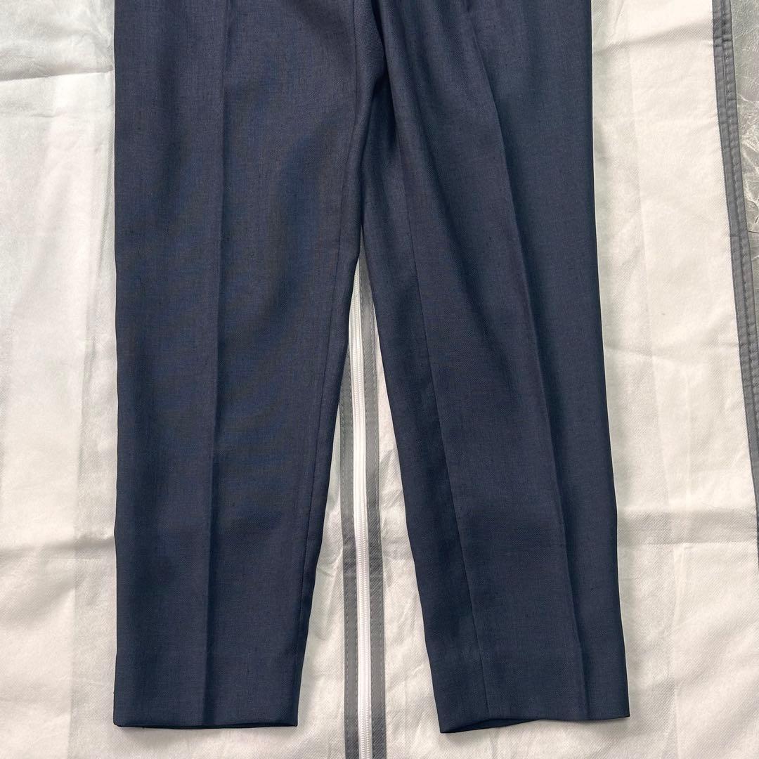 美品♡現行 インディヴィ パンツスーツ セットアップ ノーカラー ネイビー