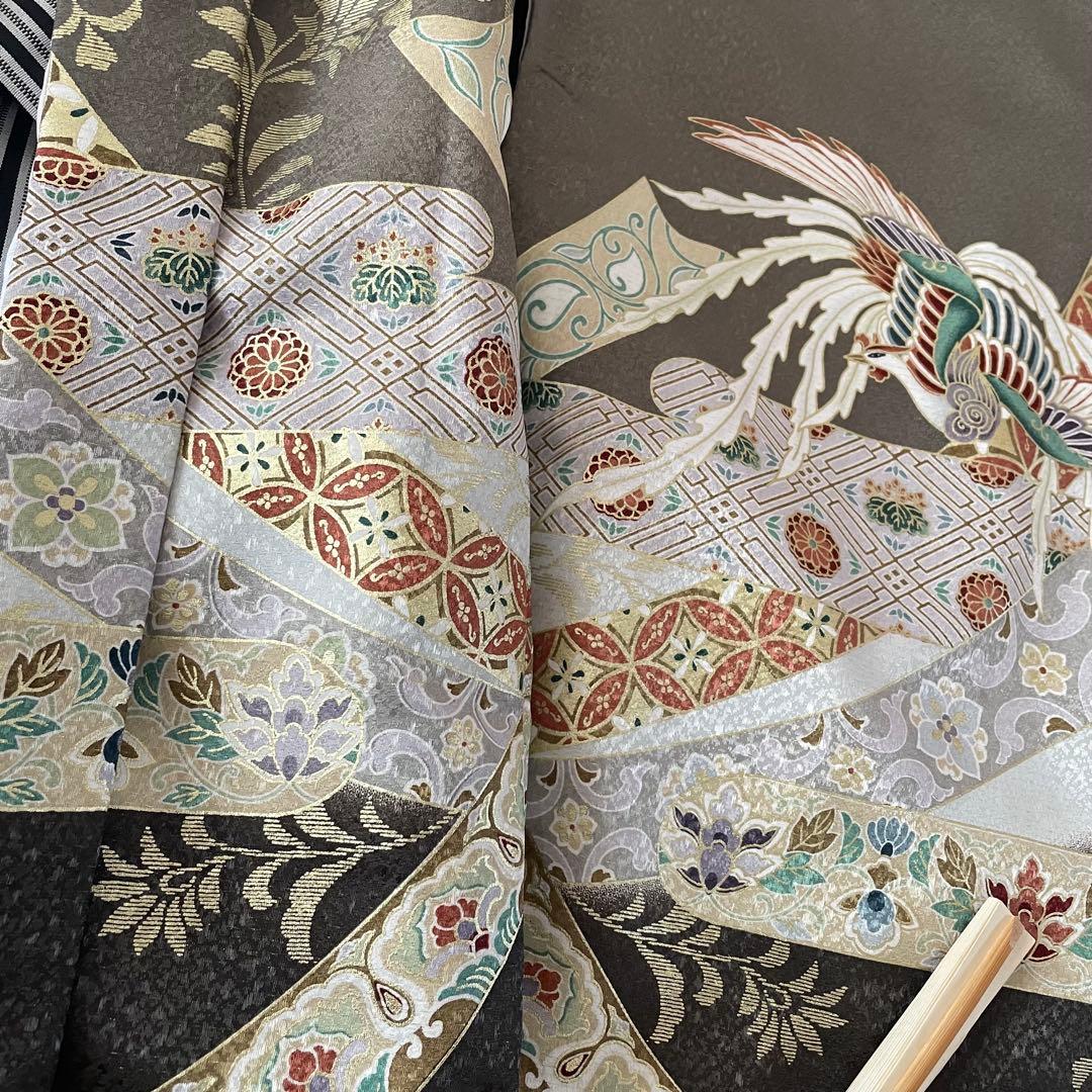 美品　七五三　5歳　羽織　袴セット　グレー色