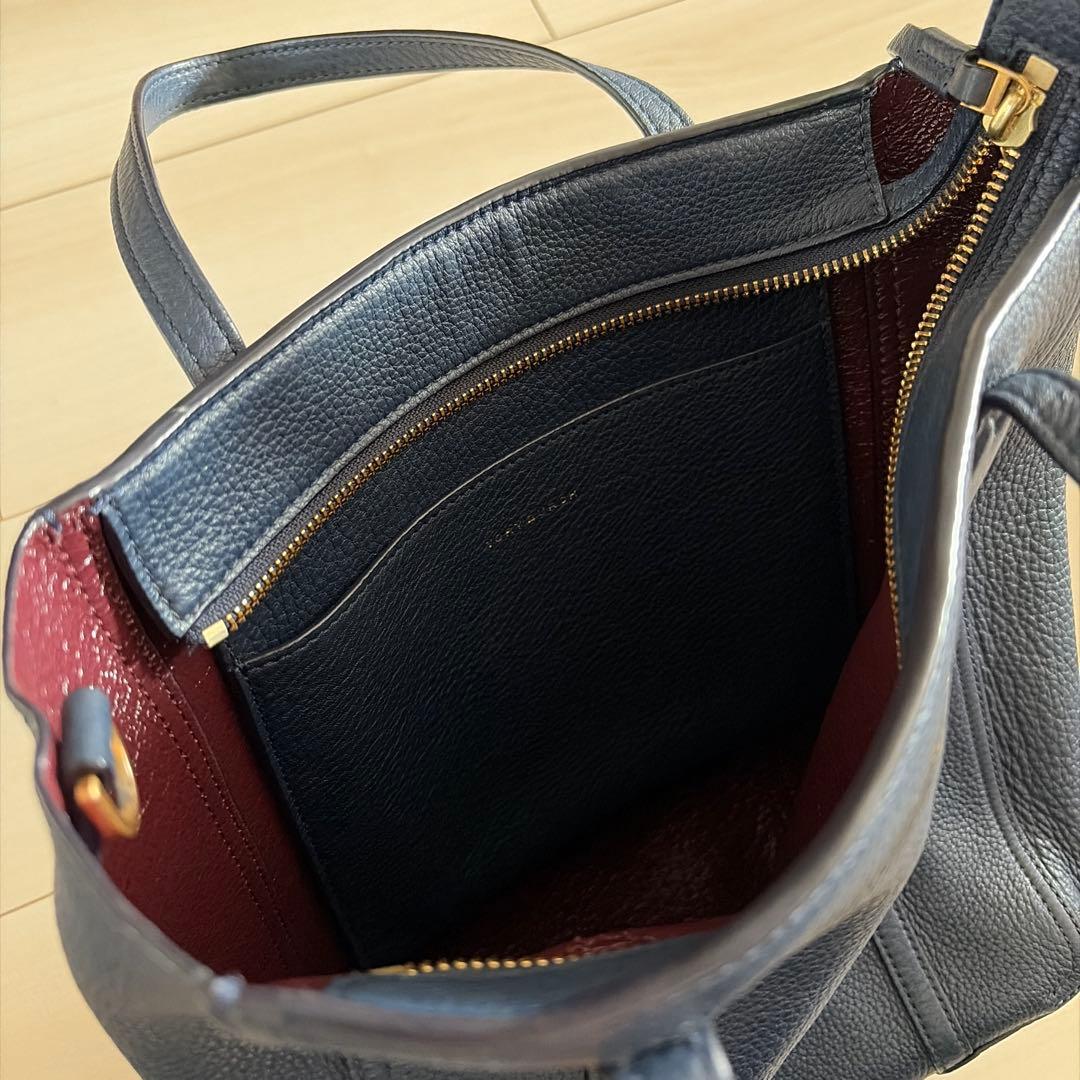 TORY BURCH ネイビー トートバッグ 2way
