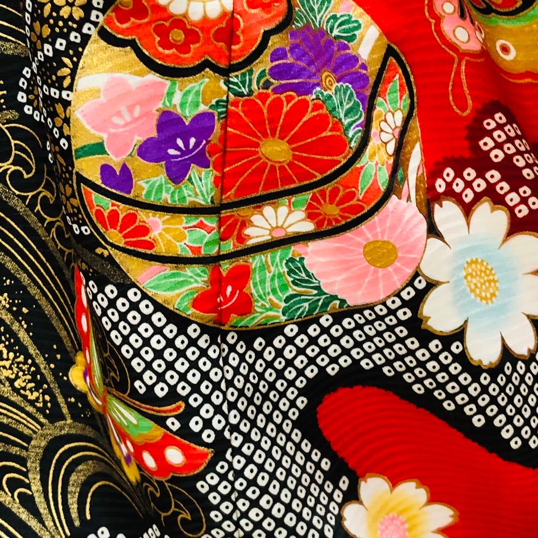 七五三七歳‼️完全フルセット‼️人気赤地に絞り柄豪華❤️か金彩金箔煌びやか際立つ
