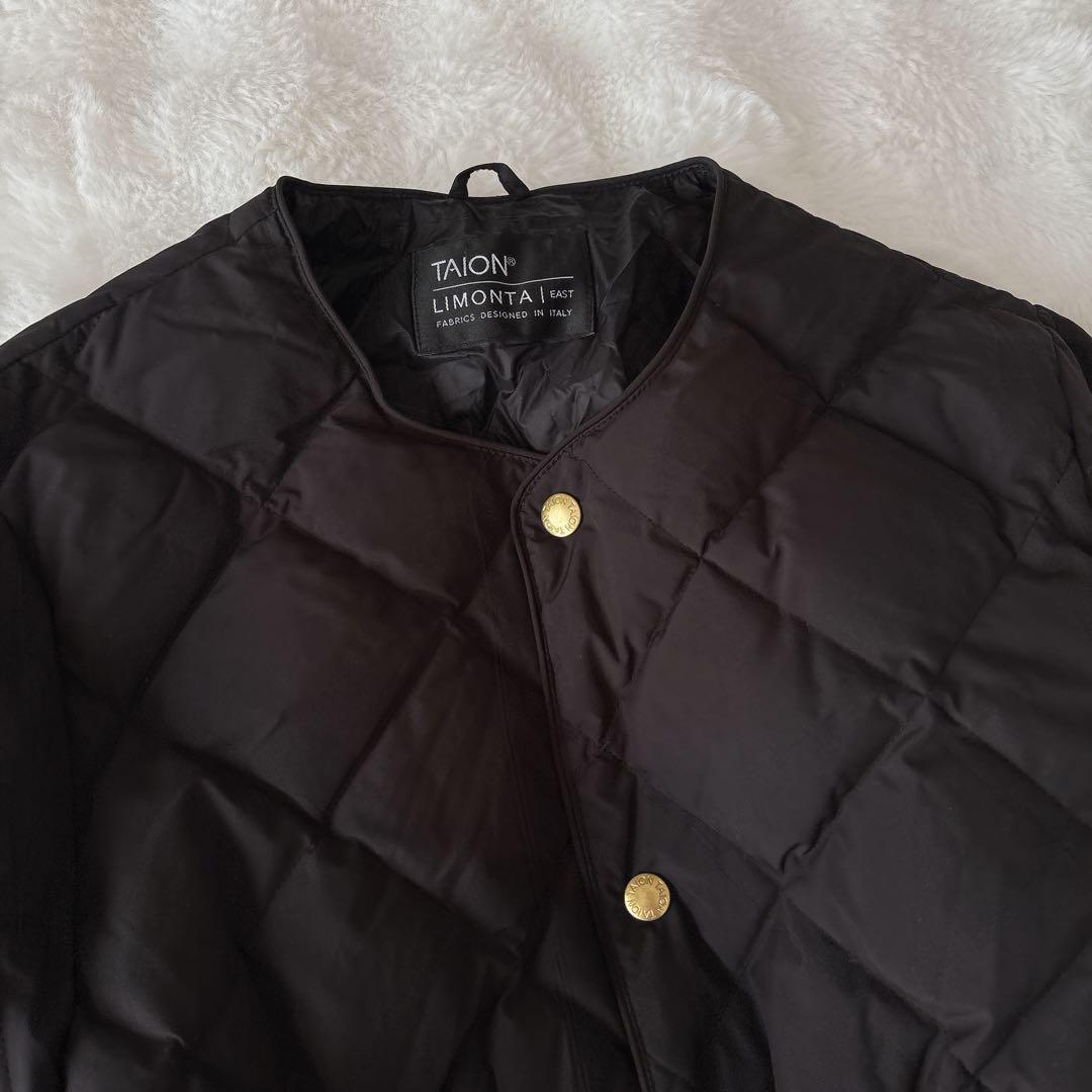 TAION × NOLLEY'S 別注 ウエスト切替えノーカラーダウン ブラック