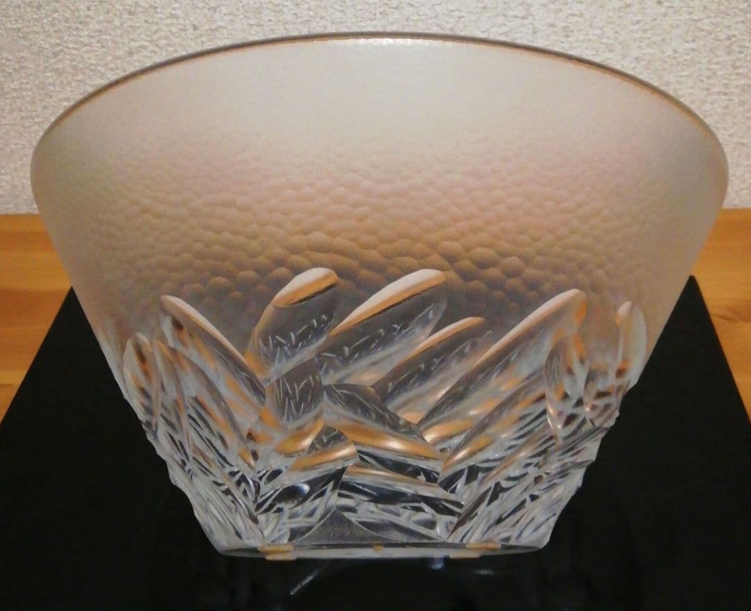 佐々文夫作　HOYA　クリスタル　ガラス　水指　共箱　茶道具