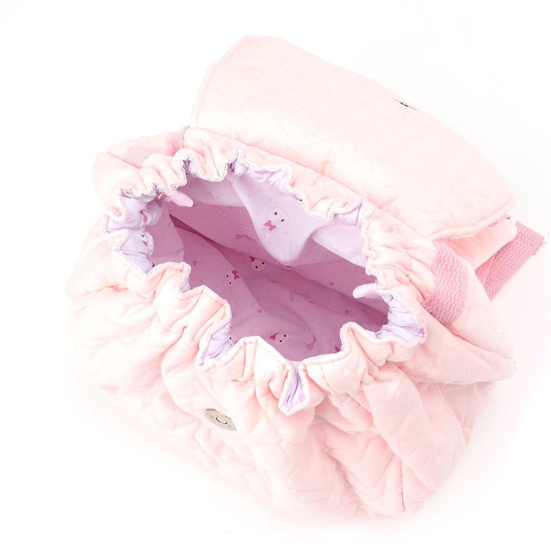 メゾピアノ ハートキルトリュック ウサギマスコットつき