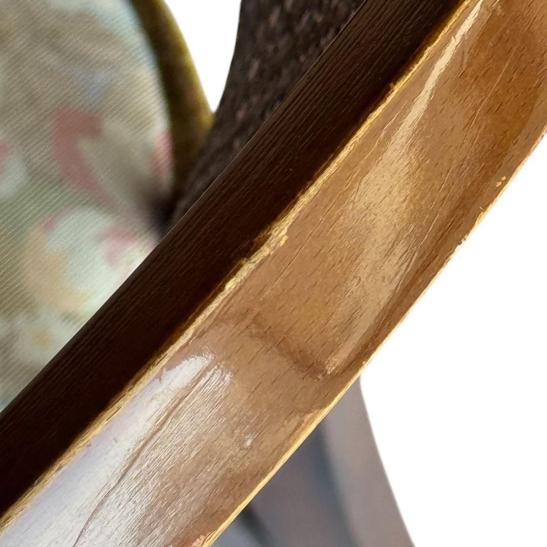 カリモク　コロニアル　アームチェア　ラタン　花柄