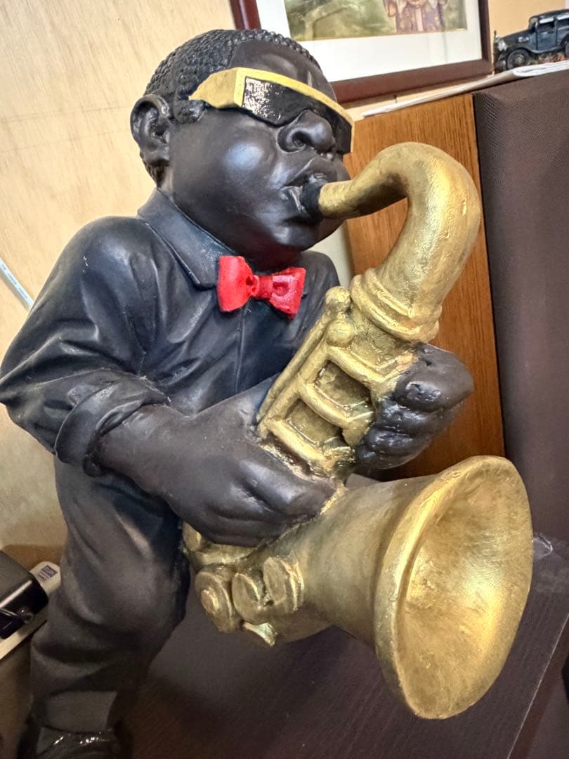 大型黒人 サックス 人形 、JAZZ奏者圧巻❗️ 入手困難な珍品