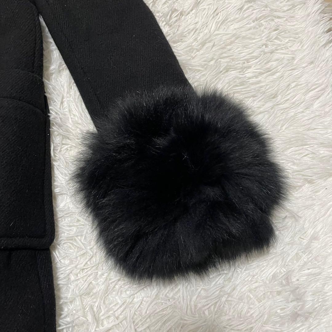 美品 スナイデル 10周年記念 ダッフルコート ファー ウール 黒 0 S相当