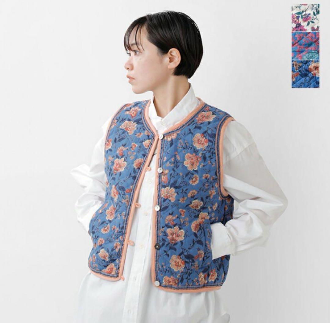 シンゾーン shinzone★キルティング フラワープリント ベスト