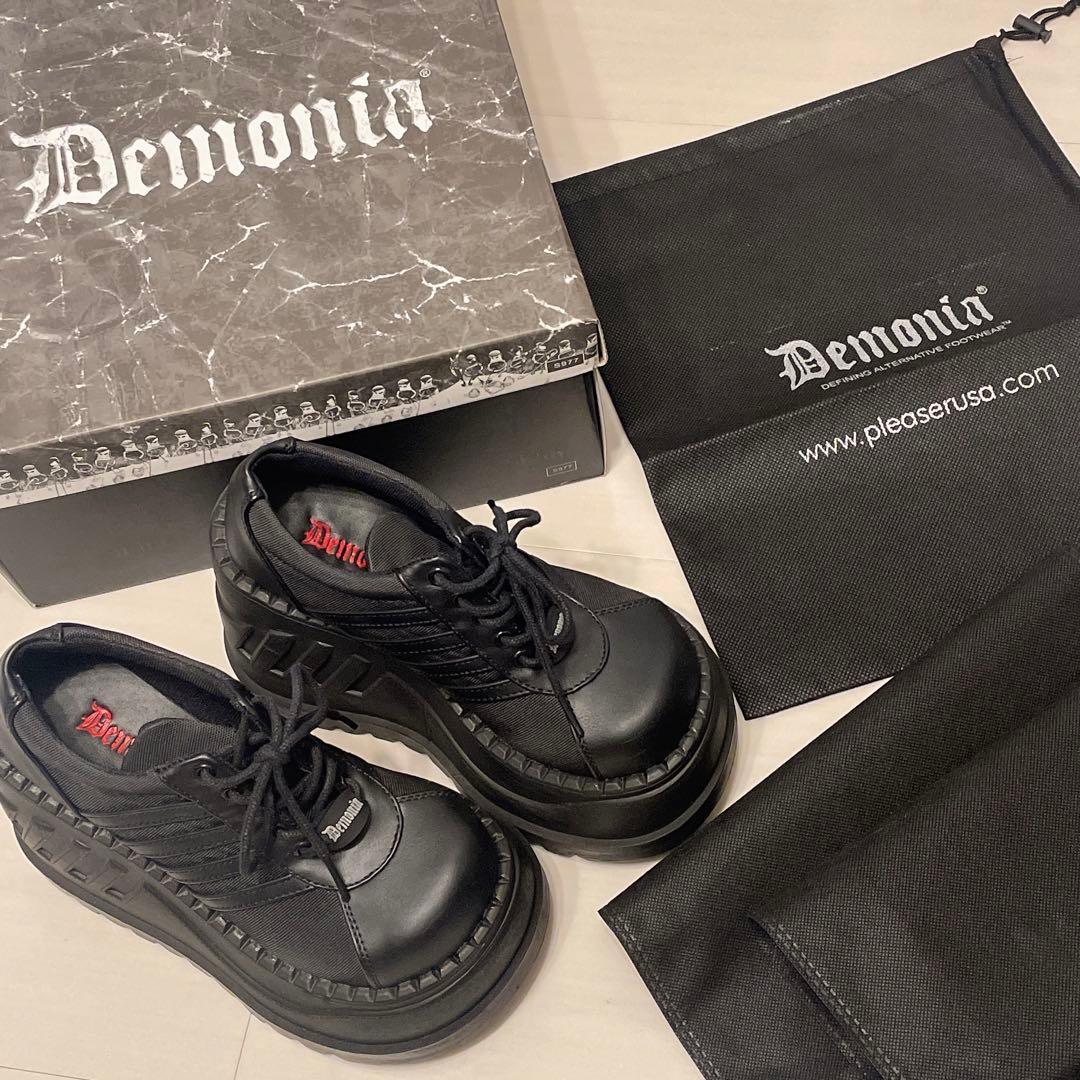 デモニア　Demonia ブラック 厚底スニーカー24cm