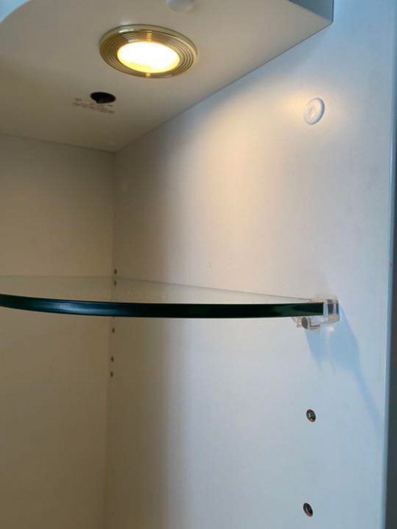 ホワイト ドレッサー 鏡台 ガラス棚付き