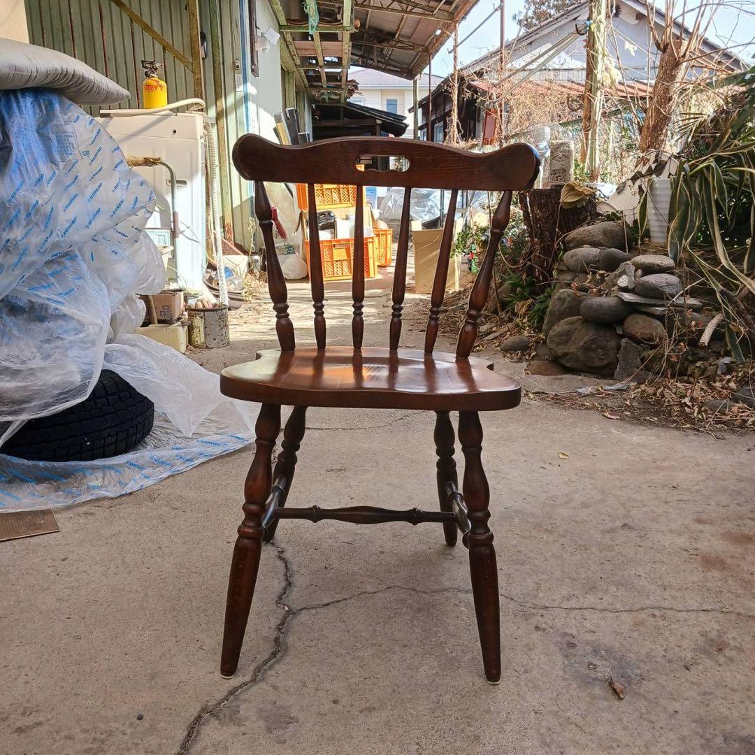 ⑤かしわ 木製チェア ダイニングチェア レトロ ヴィンテージ
