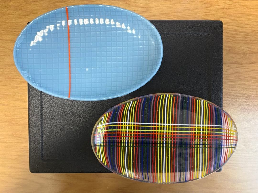 田子美紀　ガラス　皿　2枚セット