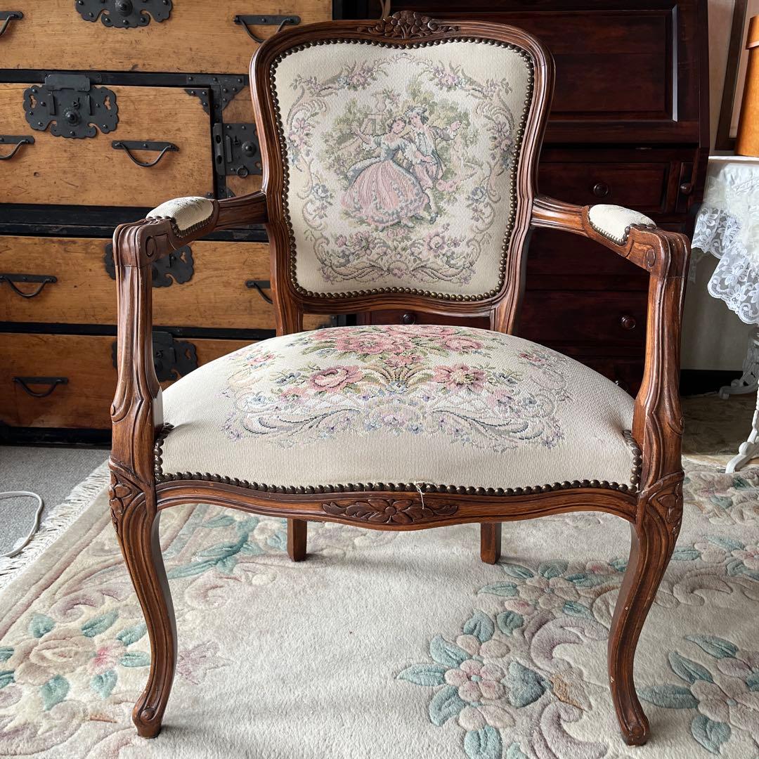 ②バラ売り不可　①〜④セット販売のみ　ロココ調 ゴブラン織り 猫脚　応接セット