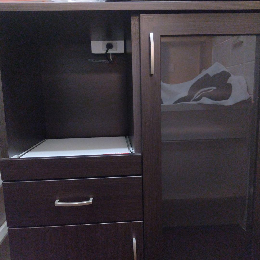 ✿ ニトリ レンジボード 食器棚 コパン 80MRB DBR 美品 送料込み