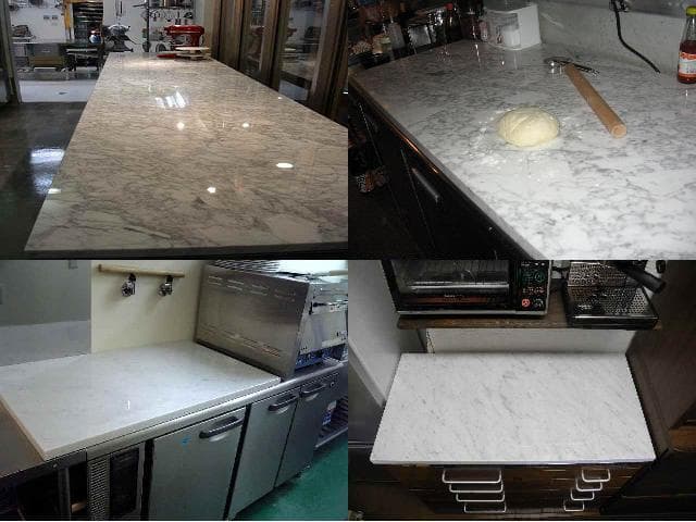【HM】天然白大理石　特注 業務用 厨房のし台 作業台●新品●【送料込】