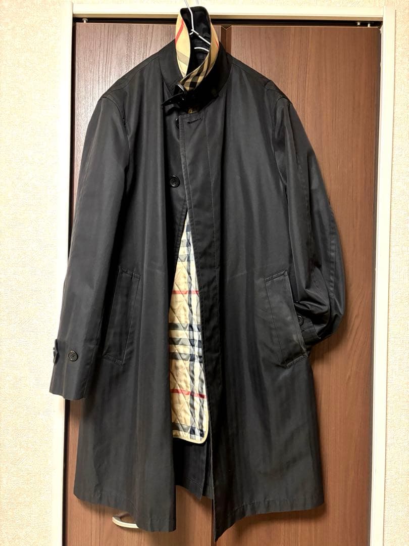 美品☆バーバリーロンドン　ライナー付き　ステンカラーコートL ハウスチェック