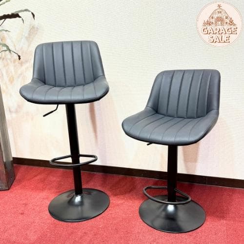 東京23区送料無料　2脚セット調節可能 回転バーチェア カウンターチェア 足置き