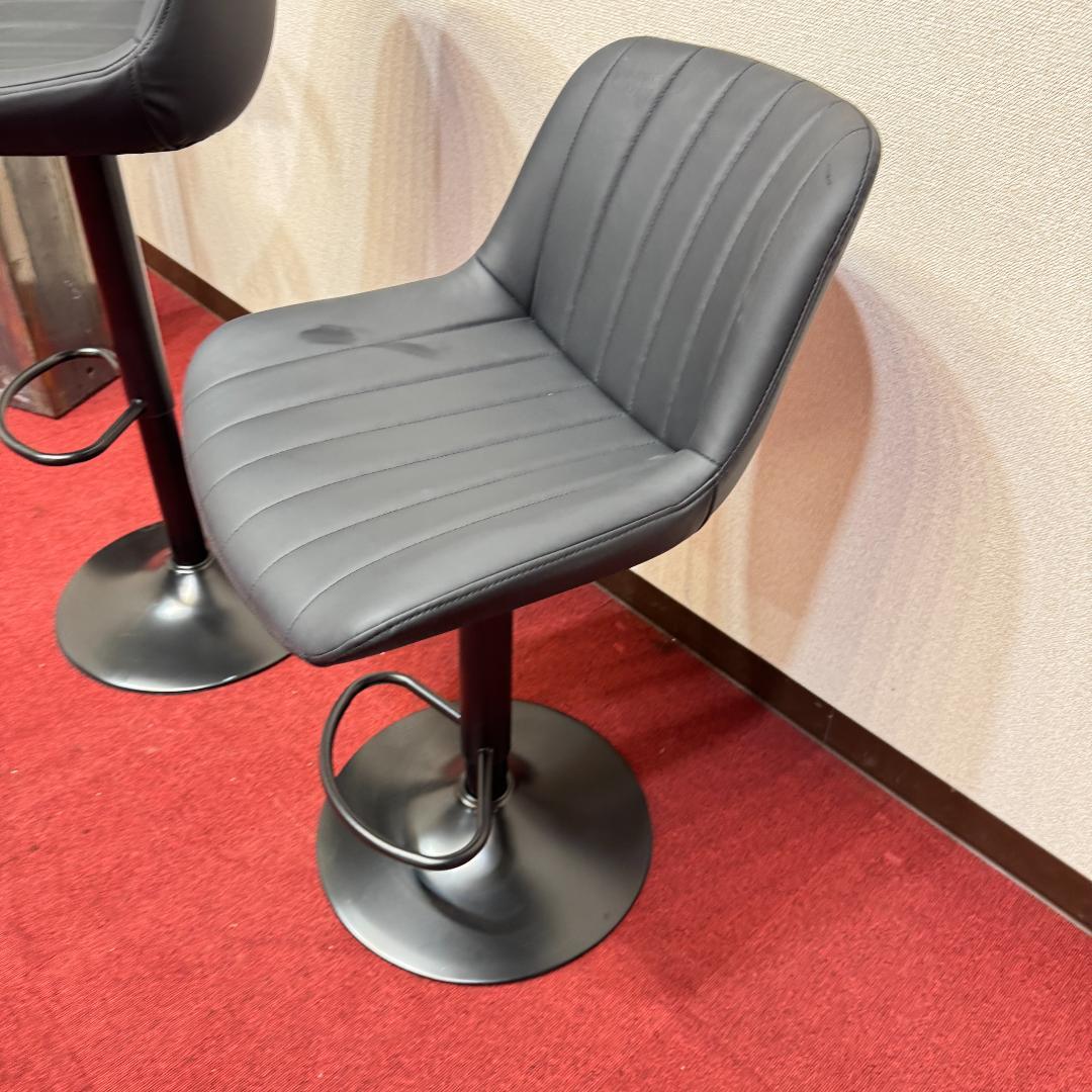 東京23区送料無料　2脚セット調節可能 回転バーチェア カウンターチェア 足置き