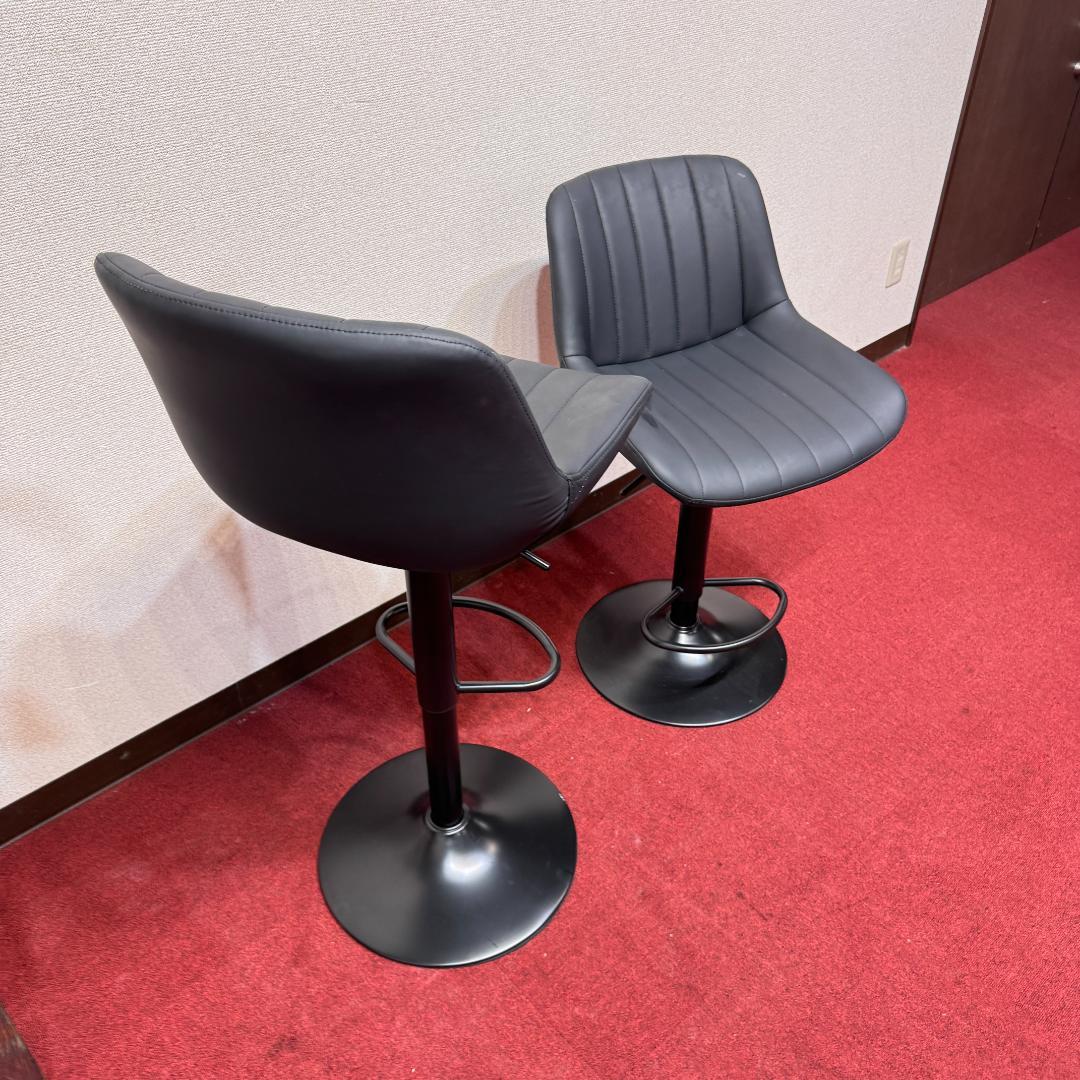 東京23区送料無料　2脚セット調節可能 回転バーチェア カウンターチェア 足置き