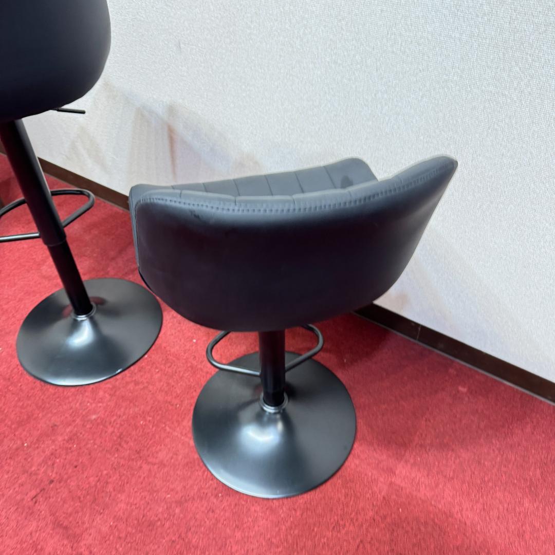 東京23区送料無料　2脚セット調節可能 回転バーチェア カウンターチェア 足置き