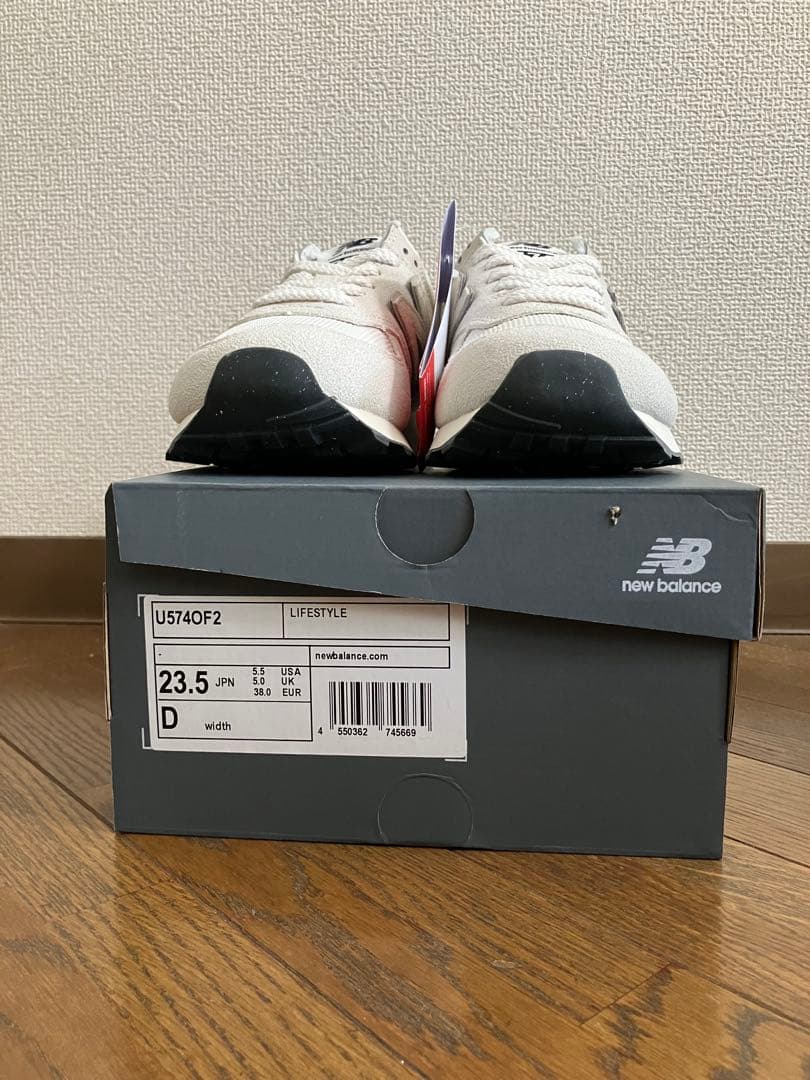23.5cm ニューバランスU574 オールオフホワイトカラー