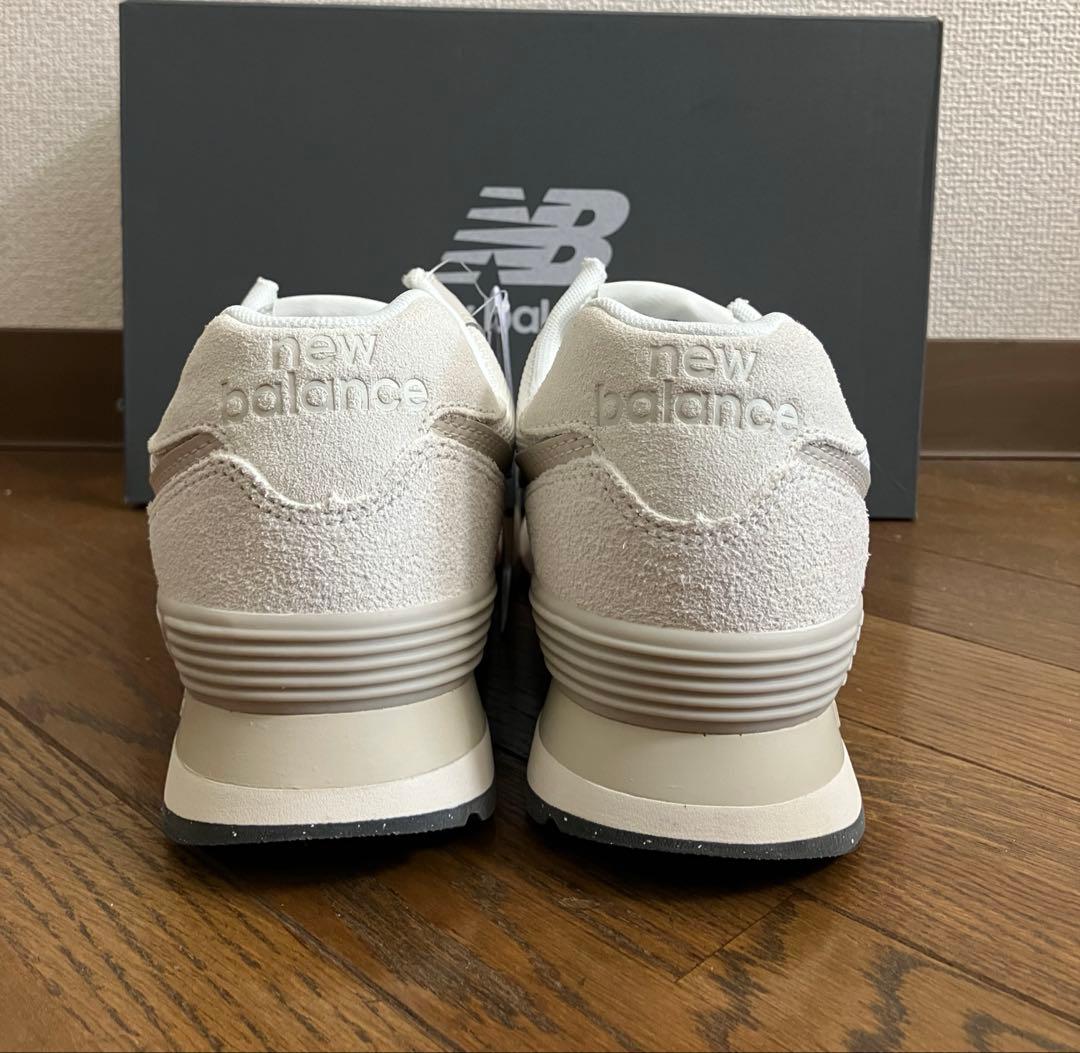 23.5cm ニューバランスU574 オールオフホワイトカラー