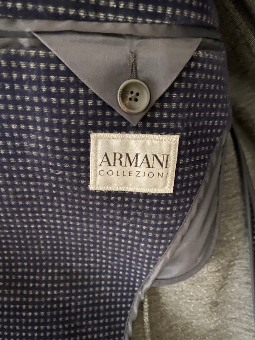 Armani Collezioni ネイビー チェック柄 ブレザー